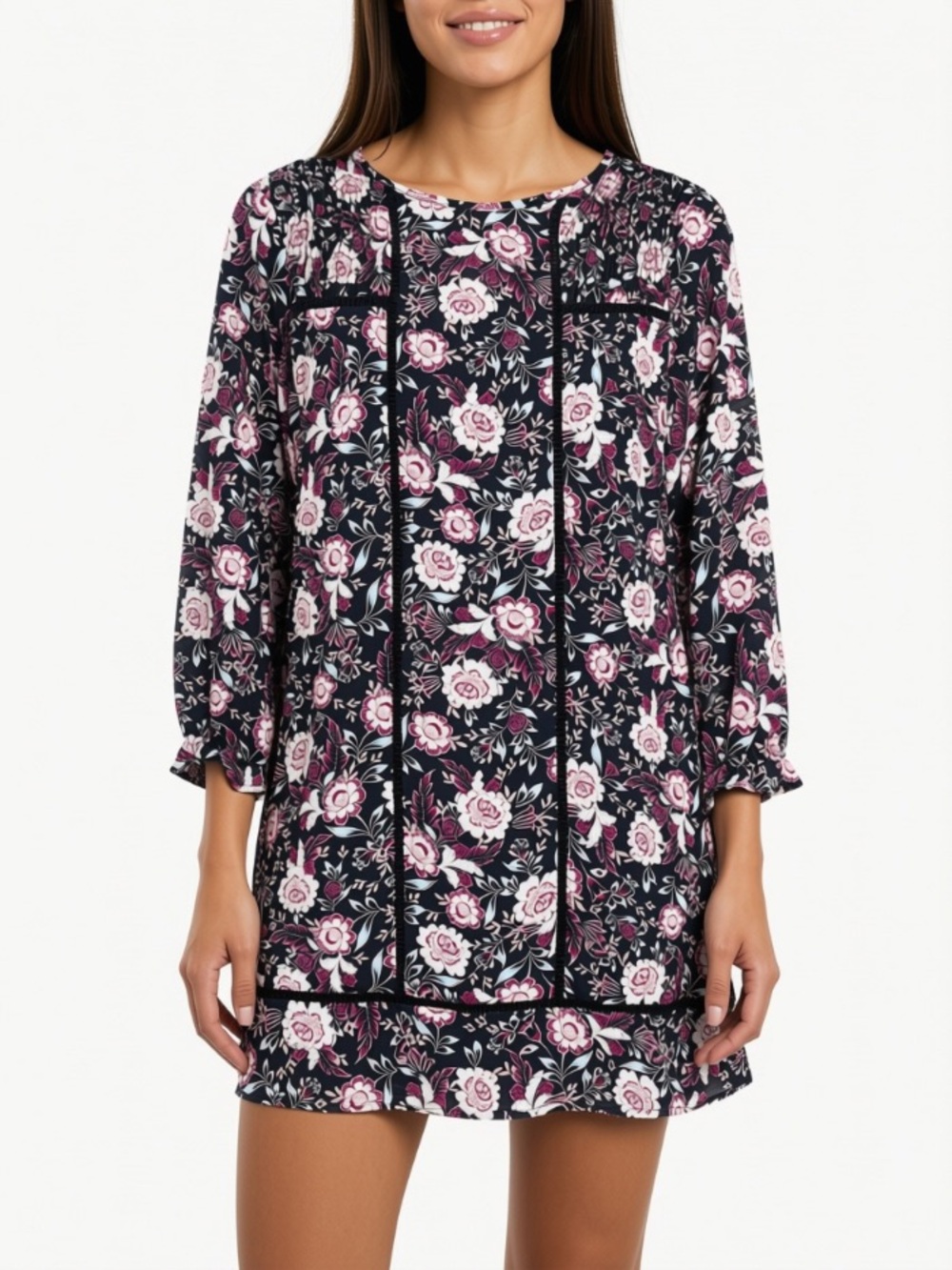 City Studio Black Floral Casual Mini Dress